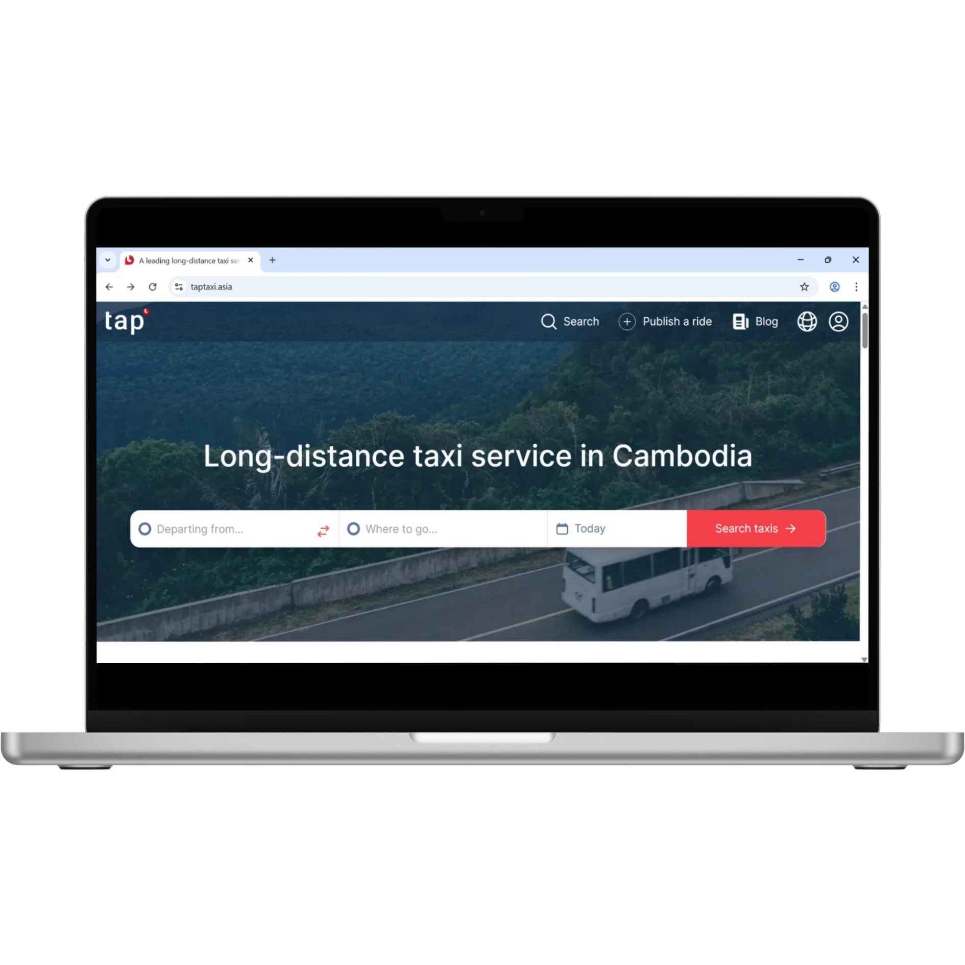 Open your web browser and visit taptaxi.asia